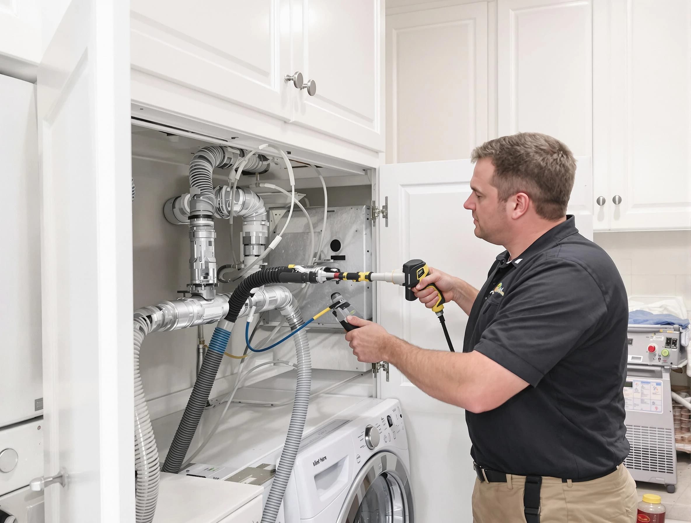 Eagle Mountain Dryer Vent Cleaning professional removing severe blockage from a clogged dryer vent in Eagle Mountain