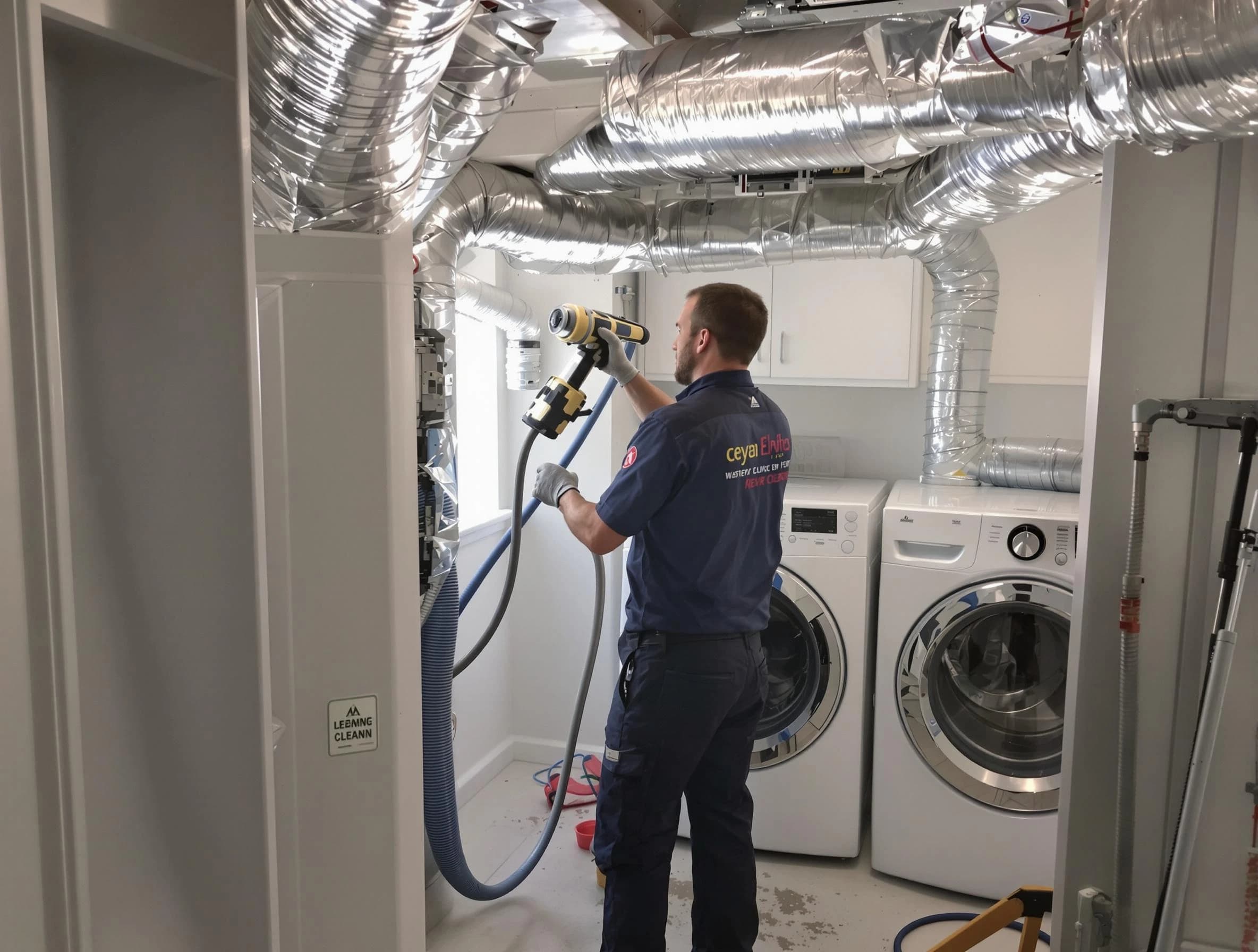 Eagle Mountain Dryer Vent Cleaning specialist using advanced equipment for thorough duct cleaning in Eagle Mountain
