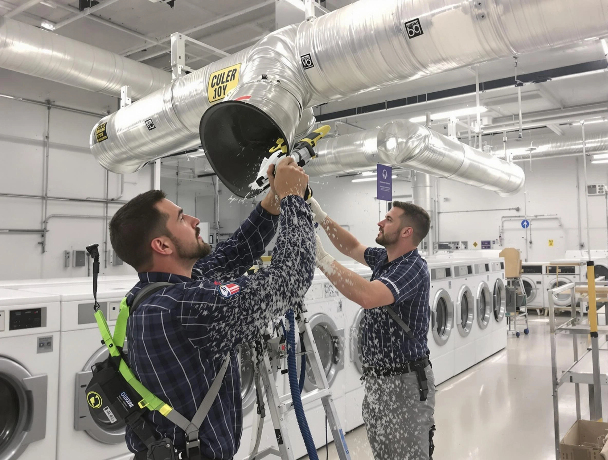 Eagle Mountain Dryer Vent Cleaning team performing large-scale commercial dryer vent cleaning in Eagle Mountain